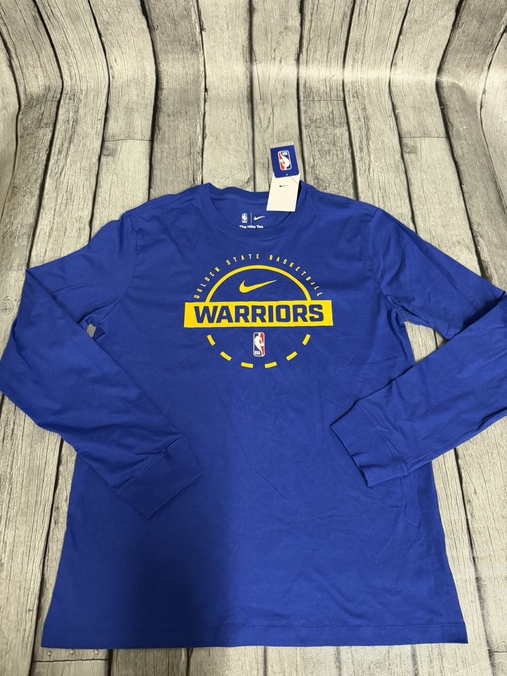 NWT Men's Nike Golden State Warriors Long Sleeve Practice T-Shirt Sz Large Blue